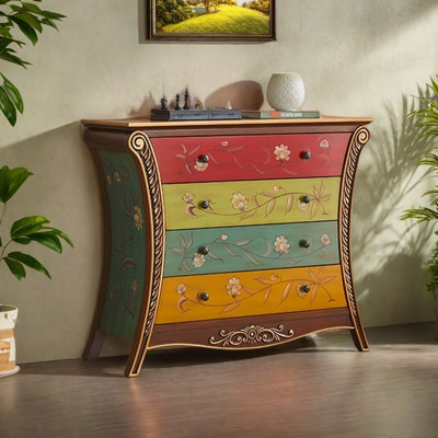 Country style painted drawer accent cabinet