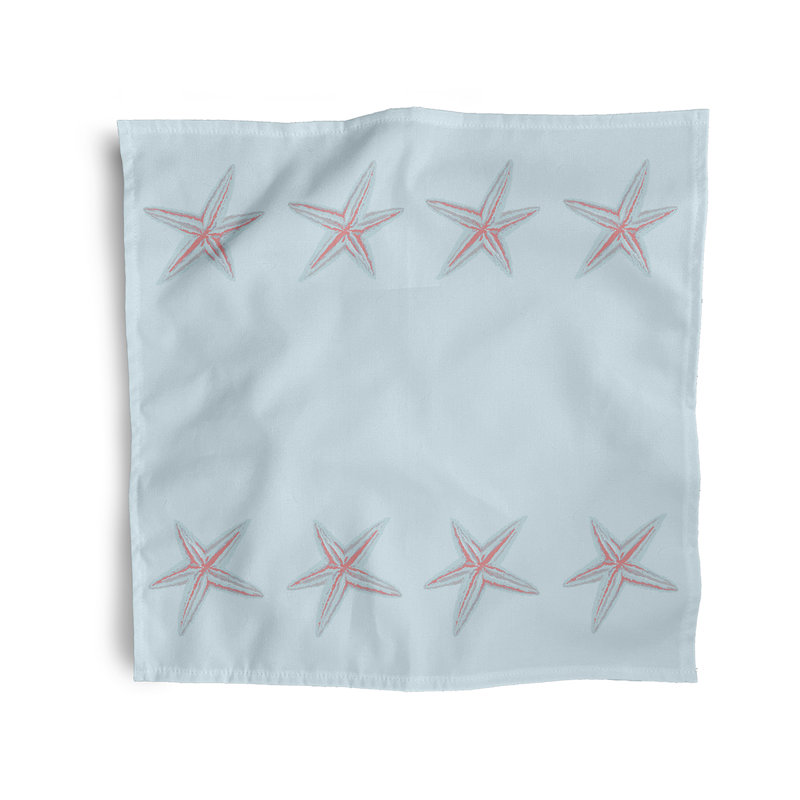 Sherree Polyester No Pattern Square Napkin, Blue