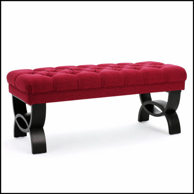 Luxurious Button Tufted Ottoman with Diamond Stitching and Modern Semi-Rounded Legs for Elegant Home Decor