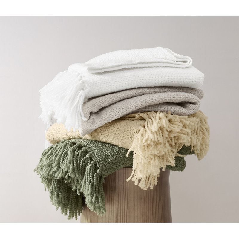 Brooklyn Loom Chunky Boucle 50x70 Throw, Green