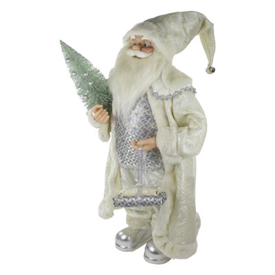 Figurine de père Noël debout 2 'portant un pin vert