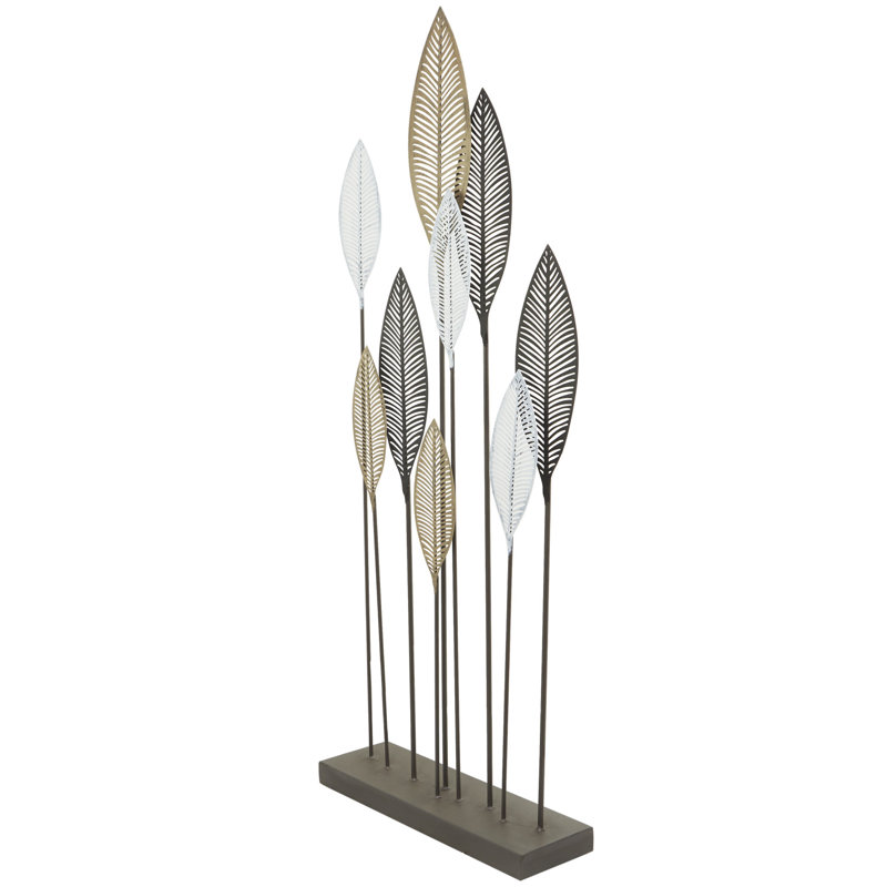 Sculpture moderne à feuilles, H 60,2 po x l 24 po x P 7 po