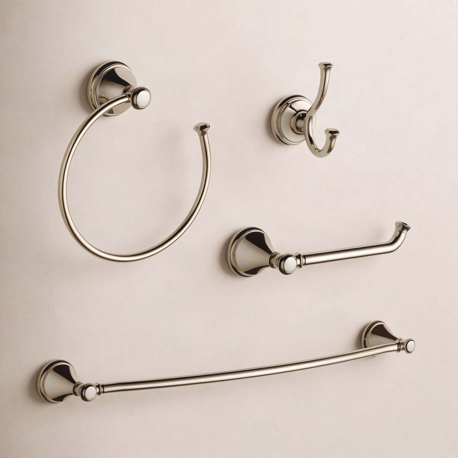 Cassidy™ 4-Piece Bathroom Hardware Set, Polished Nickel