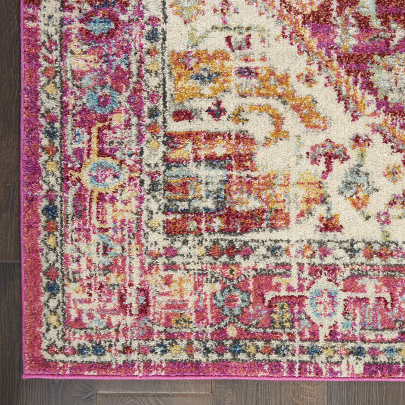 Tapis ivoire traditionnel Augusta, Tapis de couloir 2 pi 2 po x 7 pi 6 po