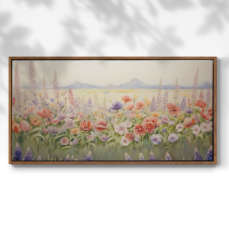 Botanical Series-CCXLV- Toile tendue avec châssis tendue - Prêt à accrocher, H 25 po x l 49 po, Noyer