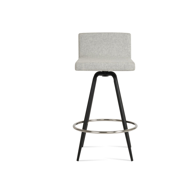 Tabouret pivotant Dallas Max, Chrome, Tabouret de comptoir (siège d'une hauteur de 24 p, Argent