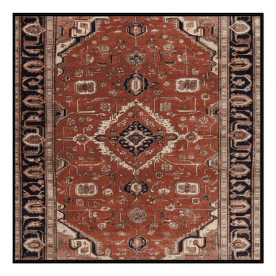 Machine Washable Persian Brown Area Rug