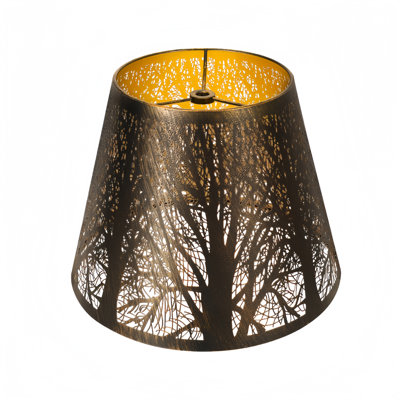 Abat-jour en métal gravé à l'eau-forte (extérieur en cuivre) 6 * 10 * 7,5 "convenant aux lampes de bureau et aux lampes sur pied