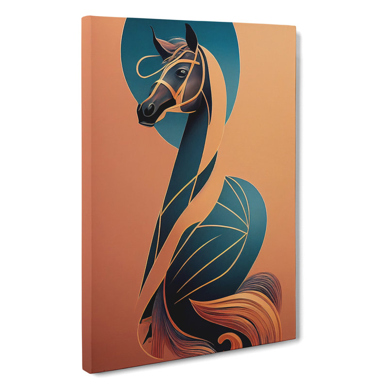 Art Nouveau Horse No.3 - Wrapped Canvas, 76cm H x 50cm W x 3cm D