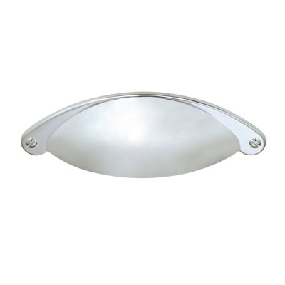 Utopia Alley Elgin Bin Pull Handle - Decorative Cabinet Drop Pull Handles For Cabinets And Drawers - Vintage Cabinet Hardware With Hand Finished Polished Chrome - Metal Drawer Pull Handle, 2.5" Center To Center (Set Of 5)