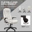 Chaise de bureau de massage à haut dossier avec 6 points de vibration et fauteuil chauffant inclinable en cuir PU avec accoudoirs et télécommande, blanc-344845039