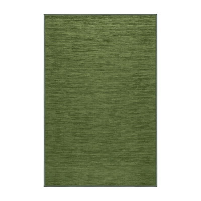 Machine Washable Solid Green Area Rug