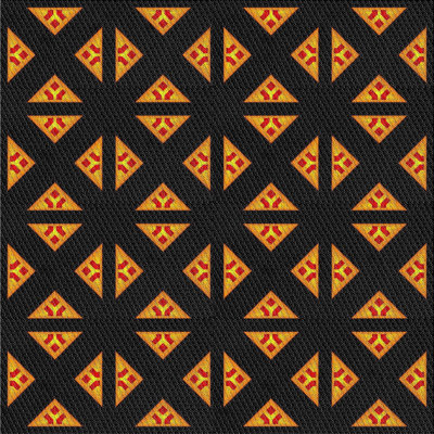 Tapis orange motif/noir de zone