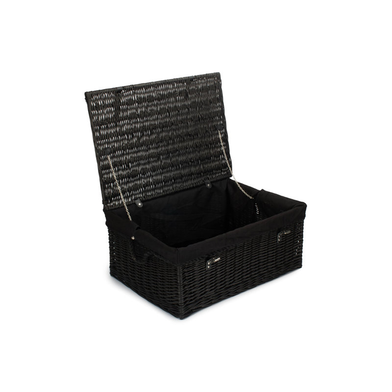 Wicker Rope Handled Storage Trunk with Lining