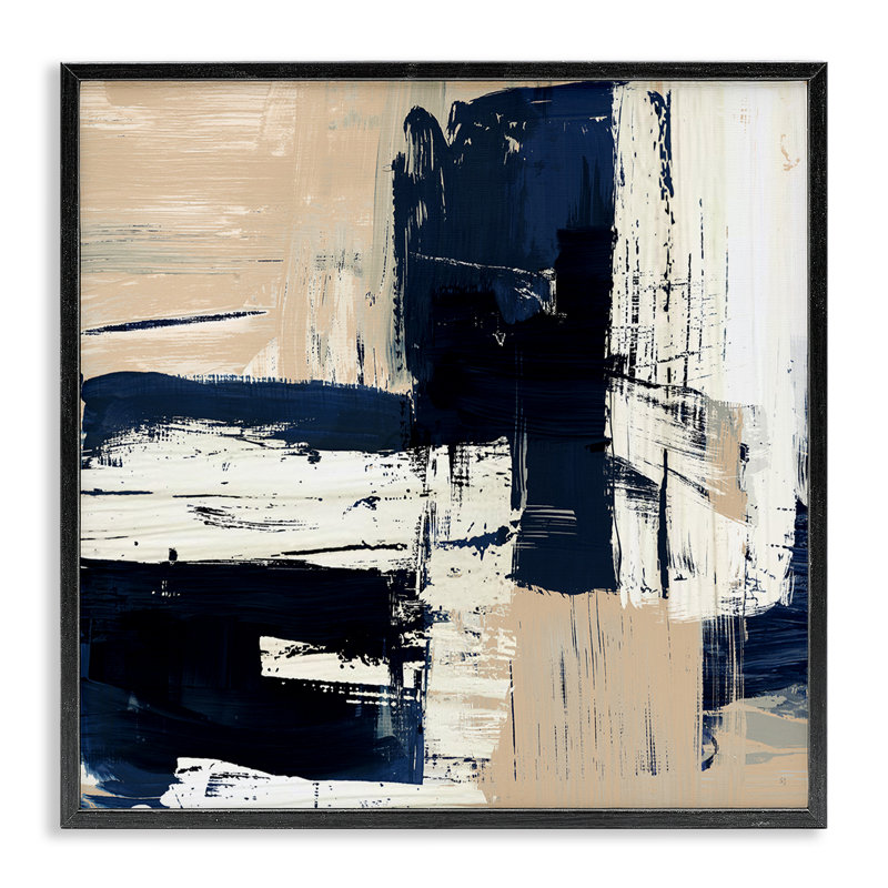 Art giclée encadré gris expressif bleu par Susan Jill, H 12 po x l 12 po, Giclée encadrée noir minuit