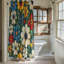 Flower Circles - Rideau de douche Premium-286977341