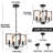 4-Light Dimmable Farmhouse Chandelier in Black and Brown Metal, Geometric Lantern Candle-Style, Ideal for Kitchen Islands, Dining & Entryways-125490531-125490530