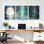 Ensemble de 3 tableaux sur toile « Forêt enchantée au clair de lune et lucioles », idéal pour décorer un salon, une chambre ou toute autre pièce de la maison.