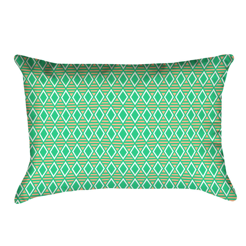 Coussin lombaire intérieur / extérieur Katelyn Elizabeth, Vert / Orange