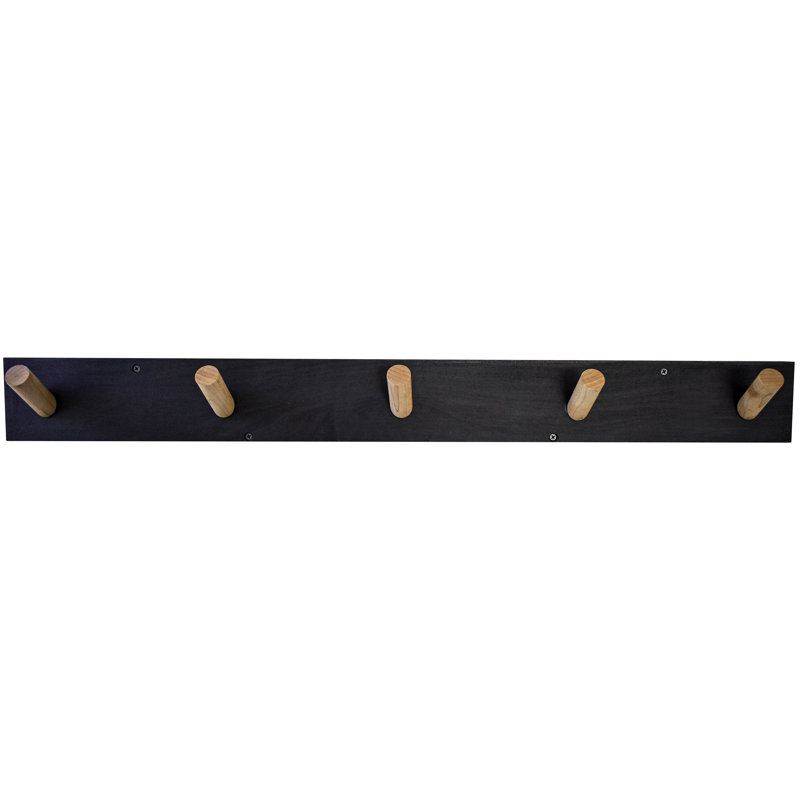 Jeeda Solid Wood Wall 5 - Hook Wall Mounted Coat Rack, Maple