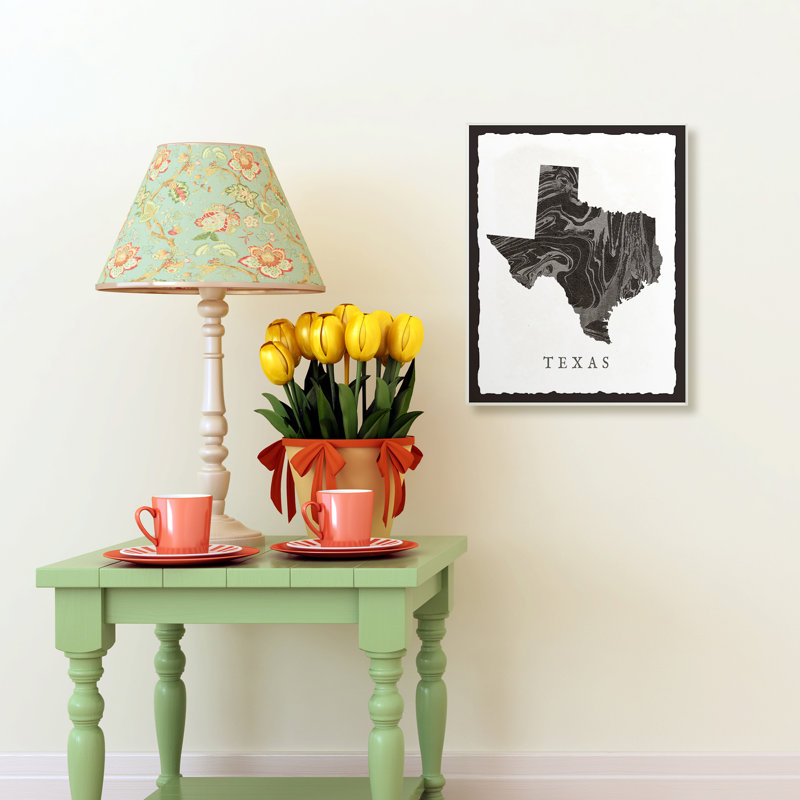 « marbleed paper texas state silhouette », impression, Toile tendue, H 20 po x l 16 po x P 1,5 po