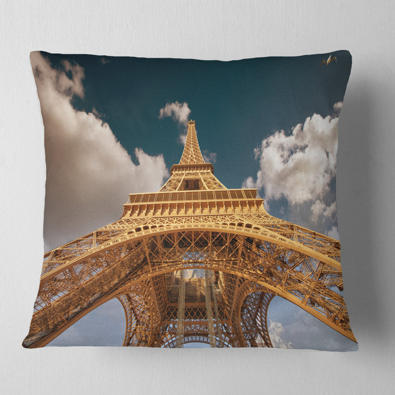 Oreiller cityscape en tour de ciel de paris, Square 16" x 16"
