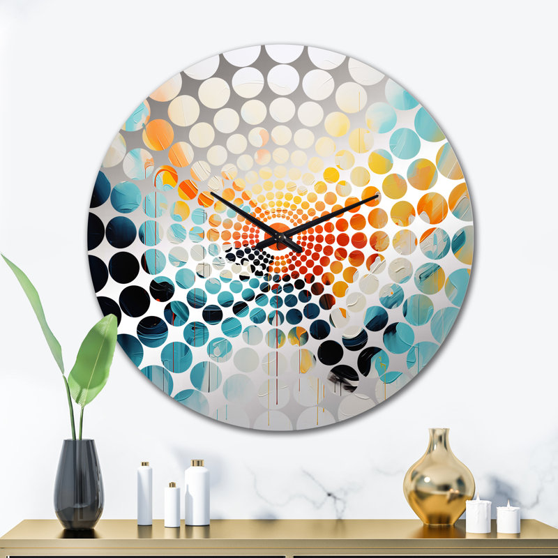 Fontfroide - Horloge murale peinture abstraite, Grand