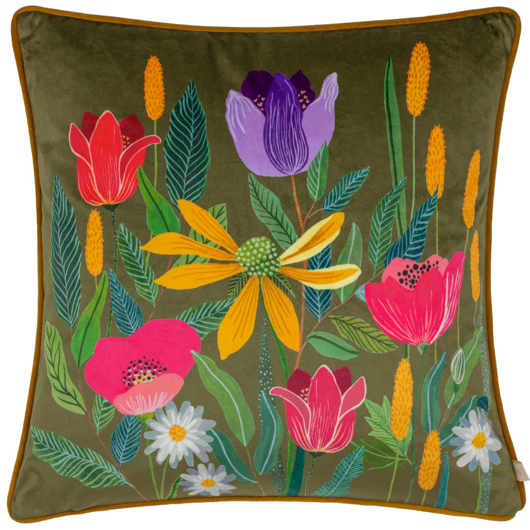 Floral Square Scatter Cushion with Filling