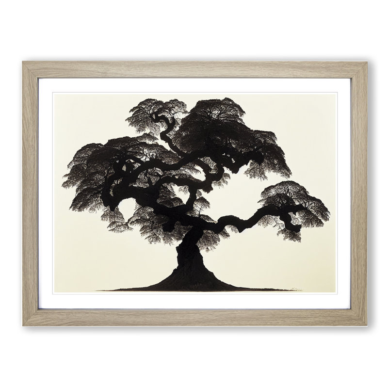 Ideal Tree - Single Picture Frame Painting, 46cm H x 64cm W x 2cm D, Oak
