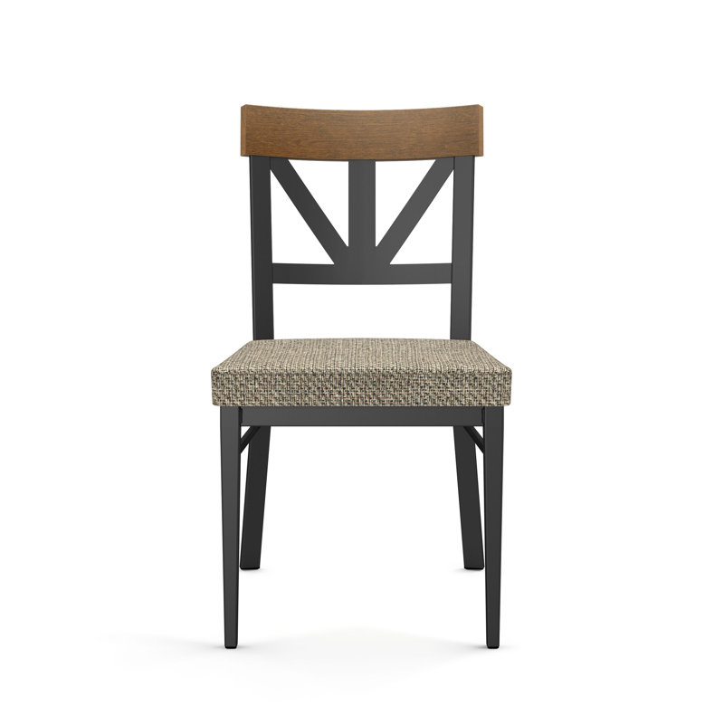 Chaise en métal massif, Polyester beige / brun