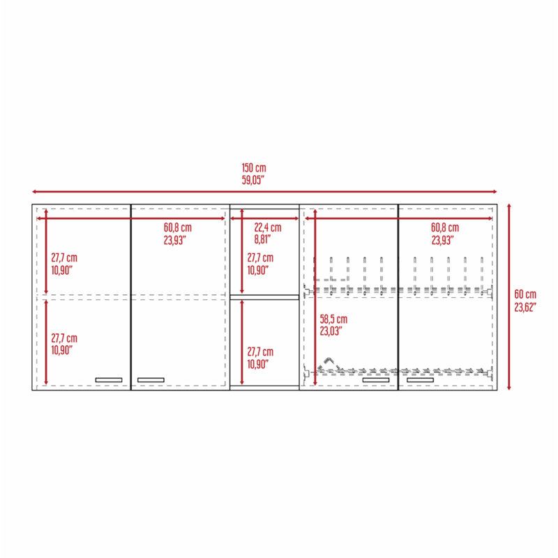 Versatile 7-Shelf 4-Door Kitchen Set with Island and Wall Cabinet for All, White/Natural
