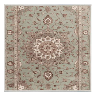 Tapis beige Tabriz lavable à la machine