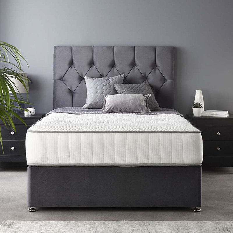 Boutique Pocketsprung Divan Bed Set, Steel, 2 Drawers, Double (4'6)