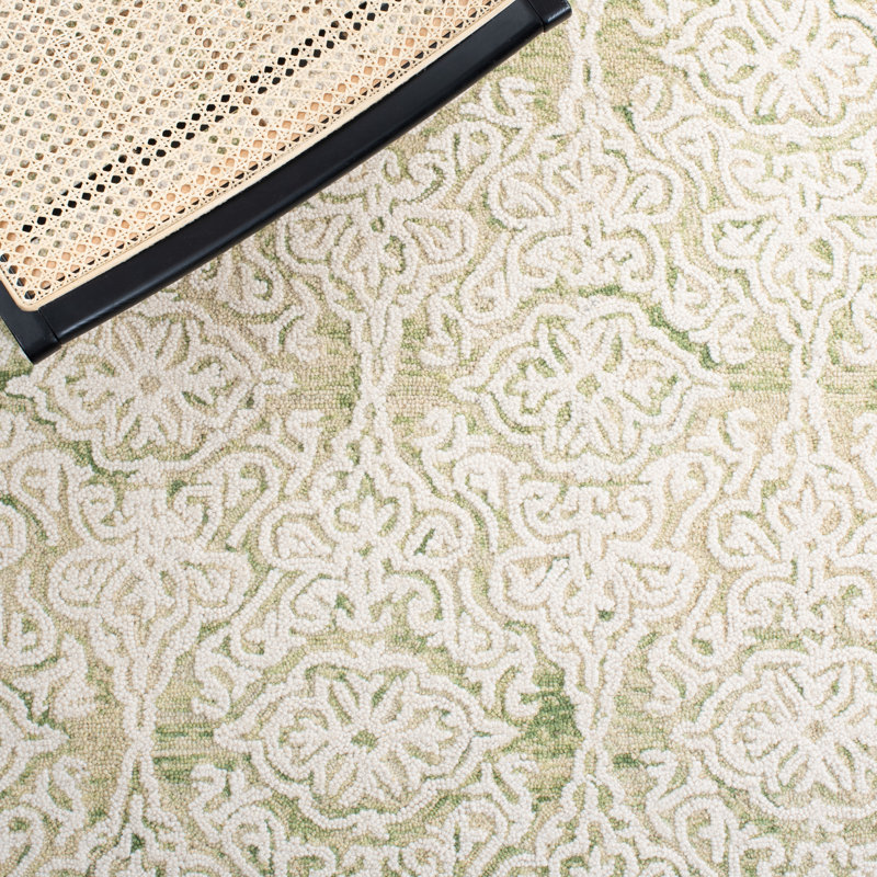 Tapis damassé en laine Anjaly, Rectangle 2 pi x 3 pi