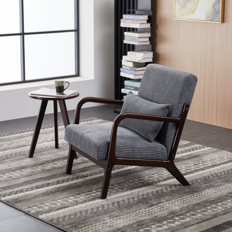 Ensemble de chaise d'appoint et de table basse Century Modern Luxury, Gris, Noyer