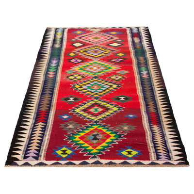 One Of Kind Handmade Ankara Red Kilim 5'7" x 10'6"