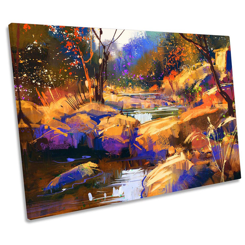Forest Landscape Abstract - Wrapped Canvas Painting, 30.5cm H x 45.7cm W x 2cm D