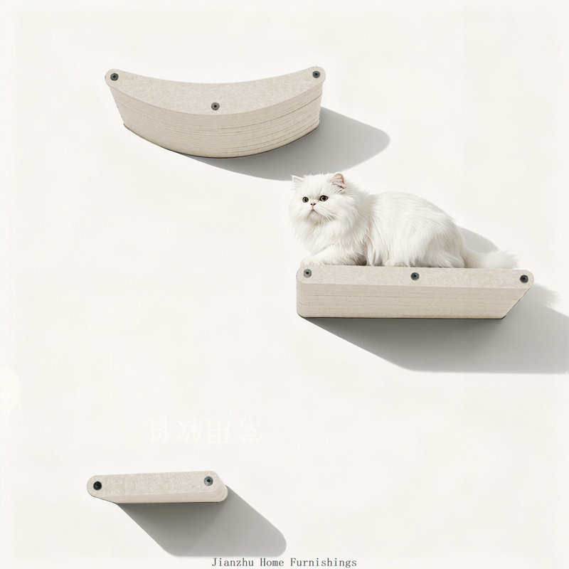 Cat Wall Shelves, Pet Wall Furniture Climbing System for Small and Large Cats, Beige