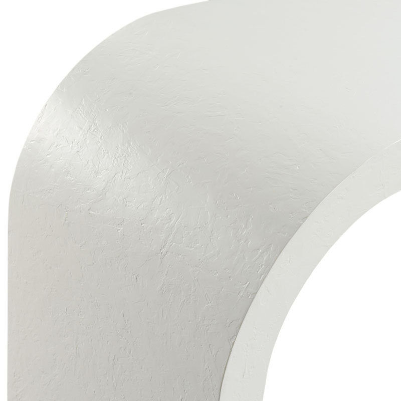 Gesso White Solid Wood Sculptural Console Table
