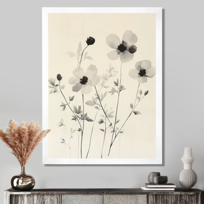 Letcher II - Tableau encadré Fleurs sauvages beiges