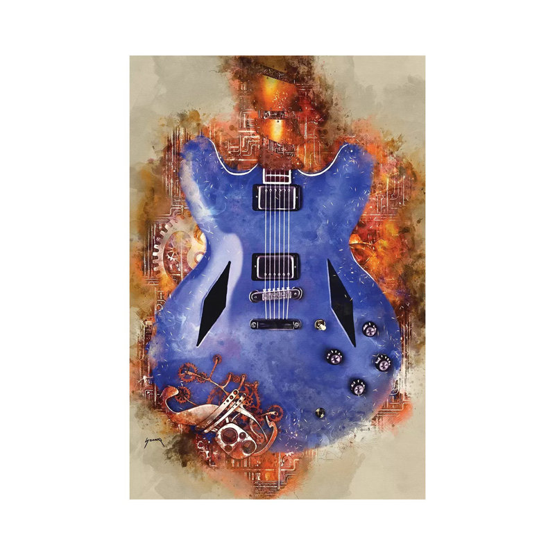 Dave Grohl's Steampunk Guitar - Wrapped Canvas Print, 20.32 cm H x 30.48 cm W