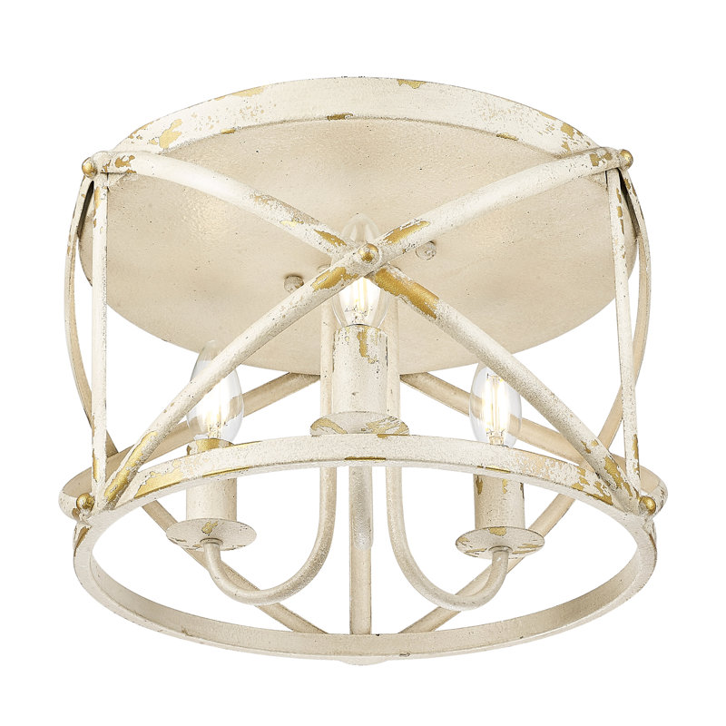 Plafonnier encastré 2 lumières Bova, Ivoire antique