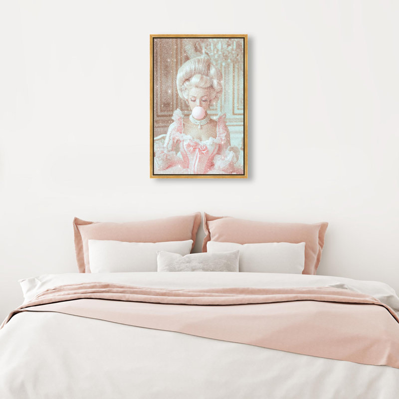 Oliver Gal Bubble Queen Glam - Diamond Dust Framed Canvas Art, 24" H x 16" W, Gold