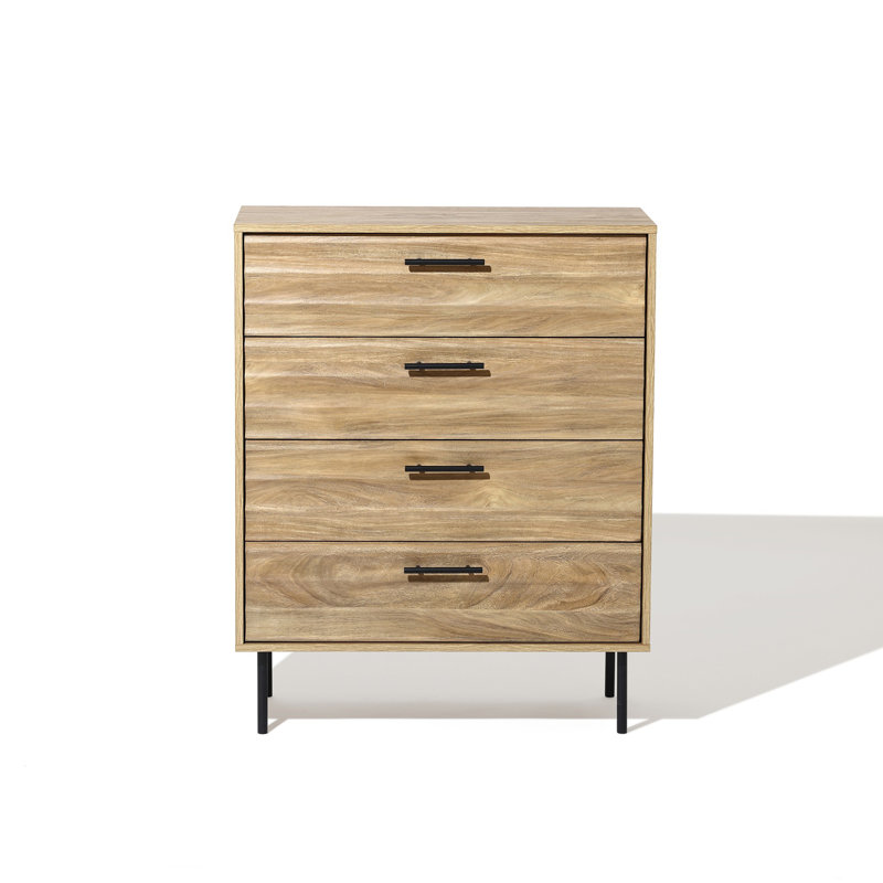 Mid-Century Modern Wave 4-Drawer 31.5-Inch Wide Accent Chest