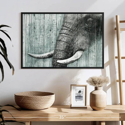 Elephant On Textured Wood