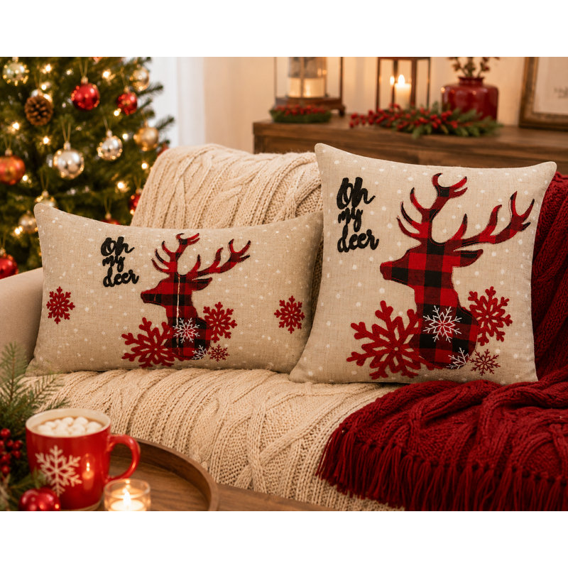  Coussin de Noël Oh My Deer