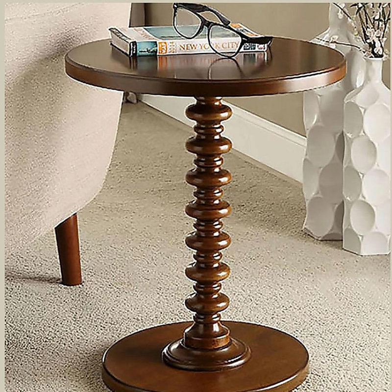 Table d'appoint ronde en bois noyer, Noyer