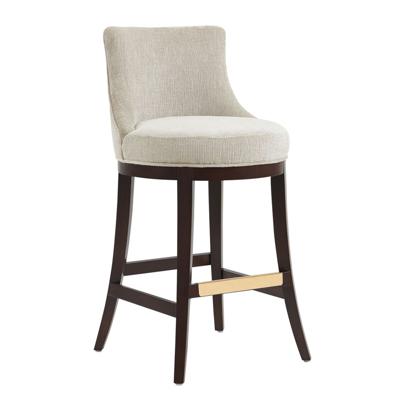 Tabouret de bar en chenille Lucia, Tabouret de bar (siège d'une hauteur de 29,4 po), Naturel, 1