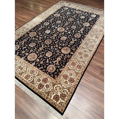 Tapis noir en laine noué à la main Original Original