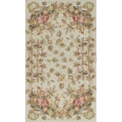 Hand Knotted Wool Floral Area Rug
